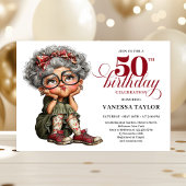 Invitation Funny fifty woman humor invite whimsical theme
