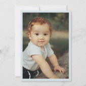 Invitation Funny First Birthday Baby Boy Cute Stats Photo (Dos)