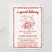 Invitation Funny Food A Special Delivery Pizza Baby Shower (Devant)