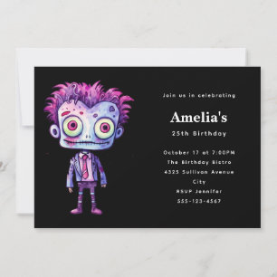Invitation Funny Frankenstein Monster Halloween Fun Anniversa
