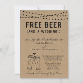Invitation Funny Free Bière et un Mariage (Devant)
