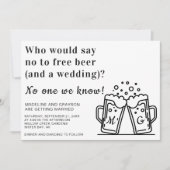 Invitation Funny Free Bière et un Mariage (Devant)