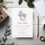 Invitation Funny Free Cake Womens 40e anniversaire<br><div class="desc">Avec une belle fleur illustrée à la main,  pot Mason et gâteau d'anniversaire ces invitations minimalistes sont une façon amusante pour les invités invitations à vos célébrations de 40e anniversaire.</div>