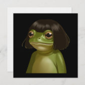 Invitation Funny Frog Bob Haircut Meme Frogs Animal Lovers (Devant / Derrière)