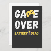Invitation Funny Game Over Battery Dead Art (Devant / Derrière)