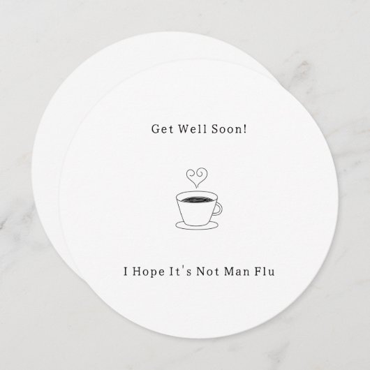 Invitation Funny Get Well Soon Man Flu Card (Devant / Derrière)