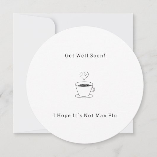 Invitation Funny Get Well Soon Man Flu Card (Devant)