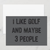 Invitation Funny Golfing Sarcastic Sayings Golf  (Devant / Derrière)