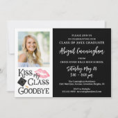 Invitation Funny Graduate KISS MA CLASSE GOODBYE Photo (Devant)