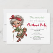 Invitation Funny Granny Comic Christmas Holiday Invite (Devant)