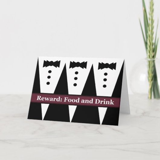 Invitation FUNNY Groomsman Invite with Three Tuxes (Devant)