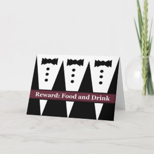 Invitation FUNNY Groomsman Invite with Three Tuxes