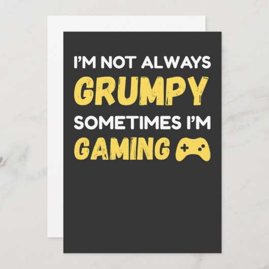 Invitation Funny Grumpy Gamer Quote Design (Devant / Derrière)