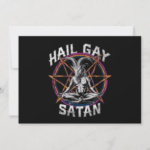 Invitation Funny Hail Gay Satan LGBT Goth Gay pride Baphomet