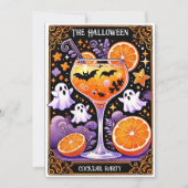 INVITATION FUNNY HALLOWEEN COCKTAIL GLASS GHOST BATS (Devant)