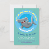 Invitation Funny Hammerhead requin anniversaire personnalisé (Devant)