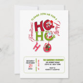 Invitation Funny HO HO HO Retro Christmas Party Friendsmas (Devant)