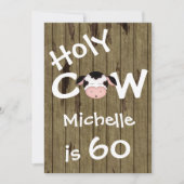 Invitation Funny Holy Cow 60e Anniversaire Humoristique (Devant)