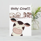 Invitation Funny Holy Cow Farm humoristique 60e fête d'annive (Debout devant)