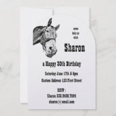 Invitation Funny Horse Western Thème Anniversaire Personnalis (Dos)