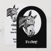 Invitation Funny Horse Western Thème Anniversaire Personnalis (Devant / Derrière)