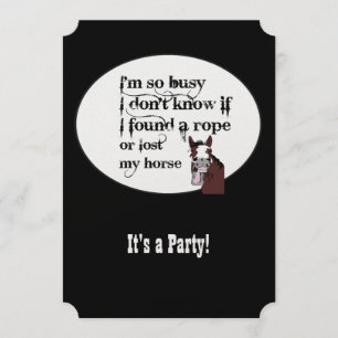 Invitation Funny Horse Western Thème Anniversaire Personnalis