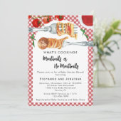 Invitation Funny Italian Pasta Meatballs Gender Reveal Party (Debout devant)
