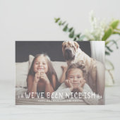 Invitation Funny Kids Christmas Card Naughty ou Nice (Debout devant)