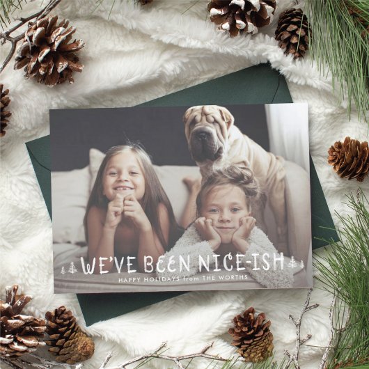 Invitation Funny Kids Christmas Card Naughty ou Nice