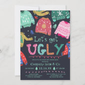 Invitation Funny kitsch laid pull pull marine entreprise Noël (Devant)