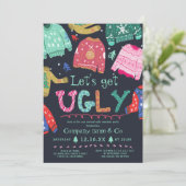 Invitation Funny kitsch laid pull pull marine entreprise Noël (Debout devant)