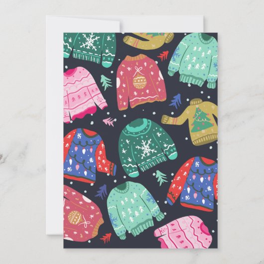 Invitation Funny kitsch laid pull pull marine entreprise Noël (Dos)