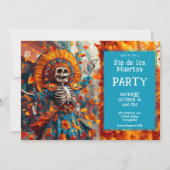 Invitation 💀 Funny La Calavera en robe fleurie (Devant)