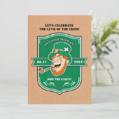 Invitation Funny Leprechaun Badge St. Patrick's Day Party (Debout devant)