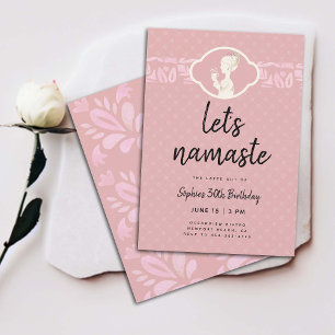 Invitation Funny Lets Namaste Latte Women 30e Anniversaire Pa