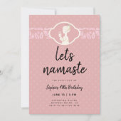 Invitation Funny Lets Namaste Latte Women 40e Anniversaire Pa (Devant)