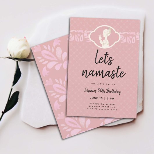 Invitation Funny Lets Namaste Women 50e anniversaire