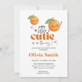 Invitation funny Little Cutie orange baby shower (Devant)