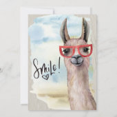 Invitation Funny Llama Mariage reportée Date de modification (Dos)