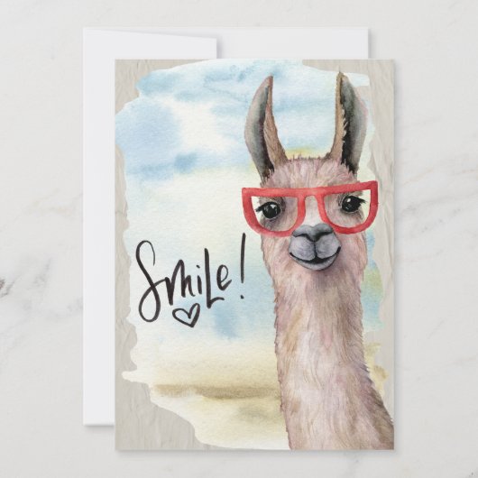 Invitation Funny Llama Mariage reportée Date de modification (Dos)