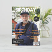 Invitation Funny Magazine Editorial Photo 74e anniversaire (Debout devant)