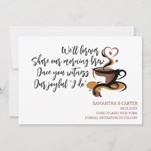 Invitation Funny Mariage à thème Café Enregistrer le design D