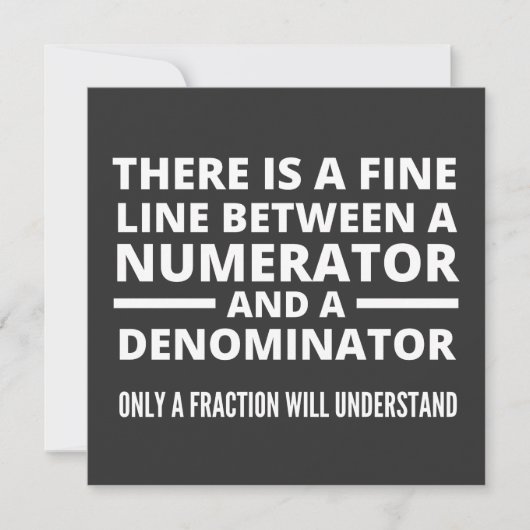 Invitation Funny Math FINE LIGNE NUMÉRATEUR DENOMINATEUR (Devant)