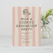 Invitation Funny, milk and cookies graduation party (Debout devant)