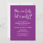 Invitation Funny Modern Sip I'm Fifty Woman's 40th Birthday (Devant)