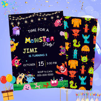 Invitation Funny Monster anniversaire de enfant de la fête In