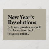 Invitation Funny New Year's Resolutions Sarcastic New Year   (Devant)