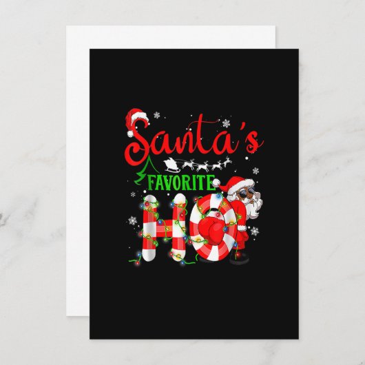 Invitation Funny Noël Père Noël Favori Ho Noël (Devant / Derrière)