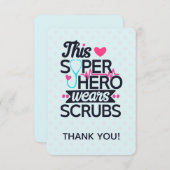 Invitation Funny Nuring Superhero Dit Merci (Devant / Derrière)