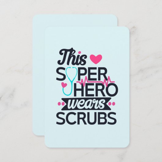 Invitation Funny Nuring Superhero Dit Merci (Devant / Derrière)